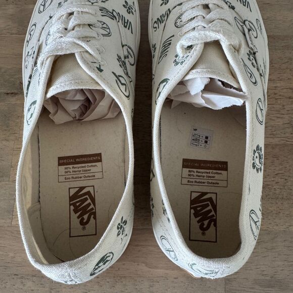 VANS Eco Theory In Our Hands Canvas Sneakers Shoes Mens 10.5 Women's 12 White - Picture 6 of 9